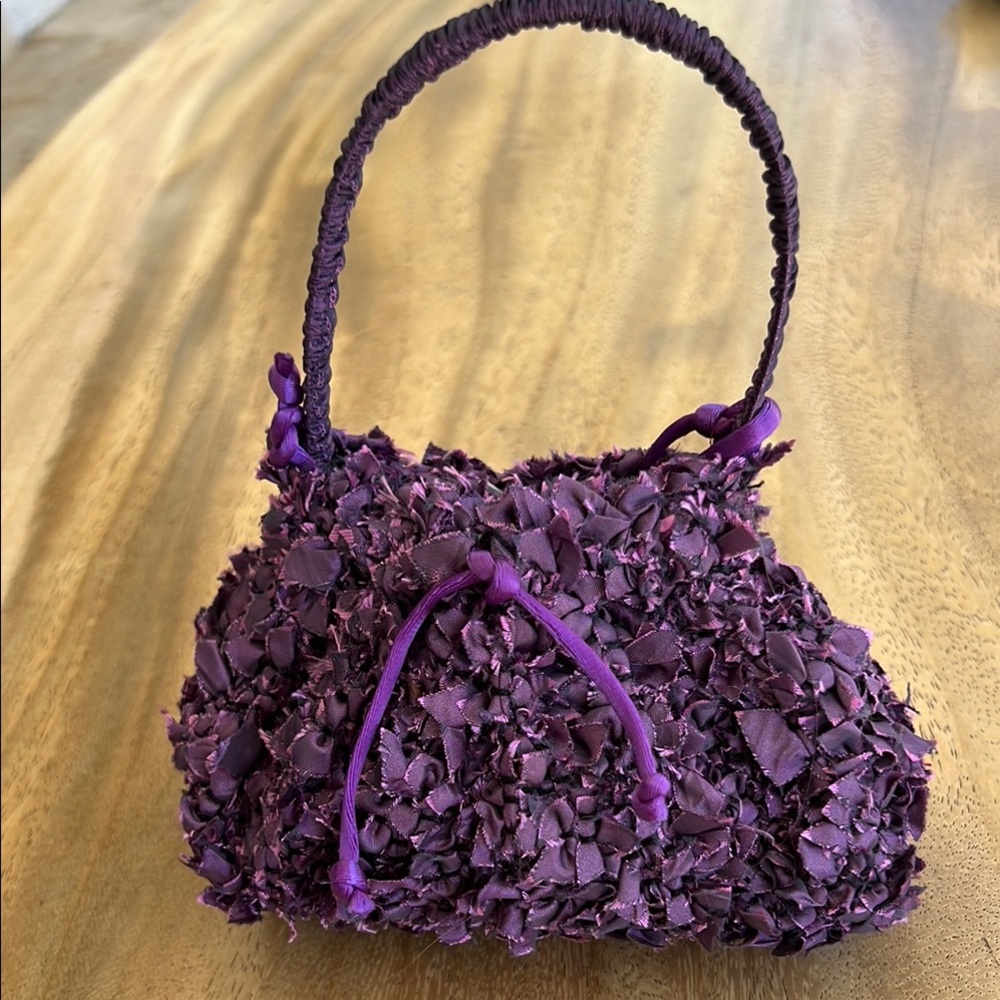 Handcrafted in Brazil, One of a Kind Purple Clutch